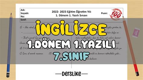 7 sınıf ingilizce 1 sınav soruları çöz